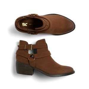 Brown Ankle Strap Booties